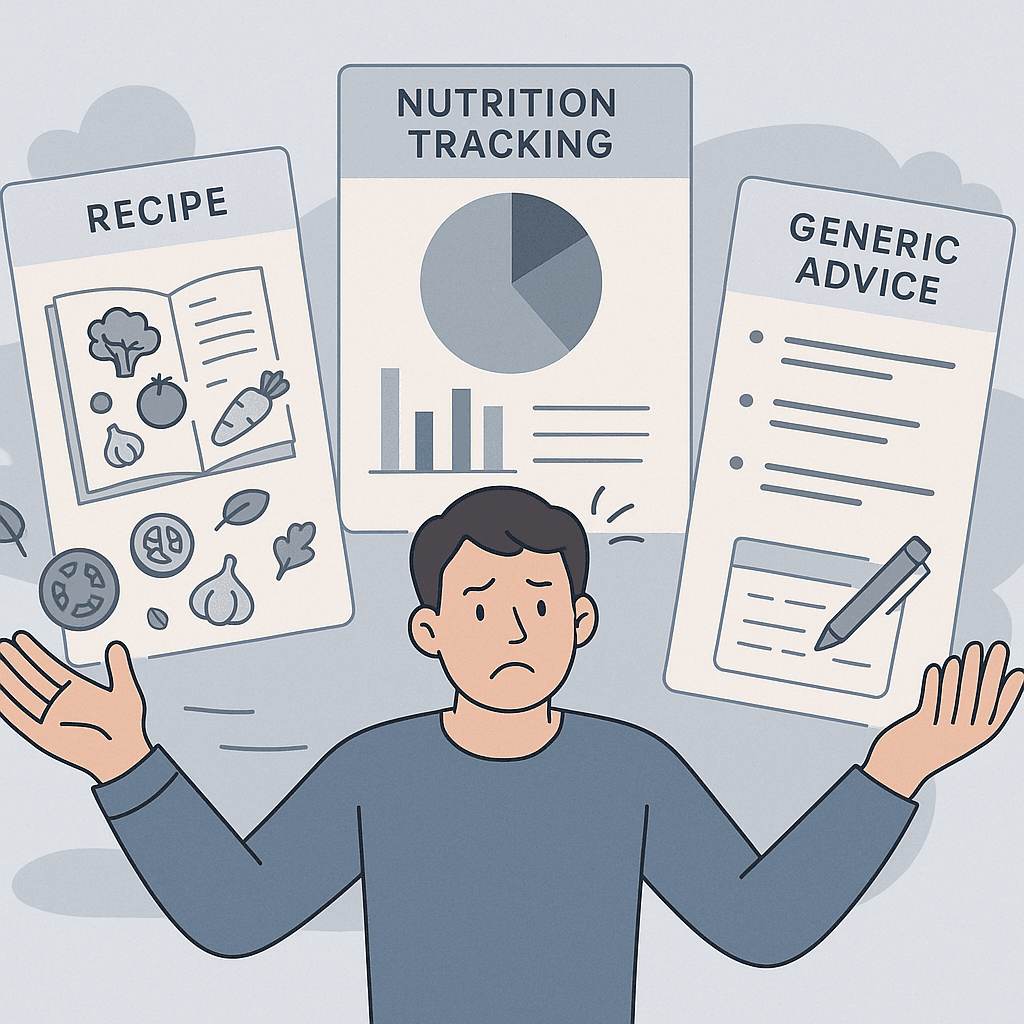 Fragmented food decisions across different platforms and tools